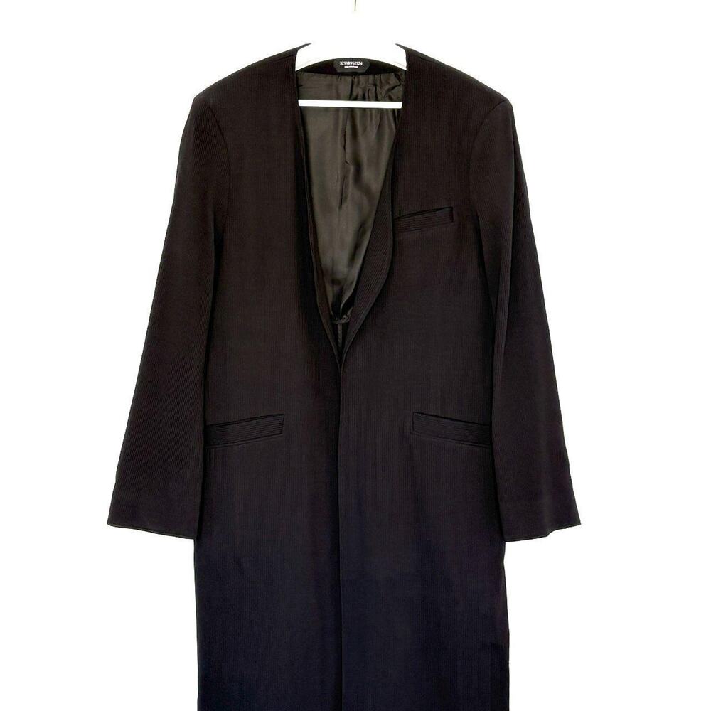 32118952124 Curieux Gambit Colarless Coat Black M
